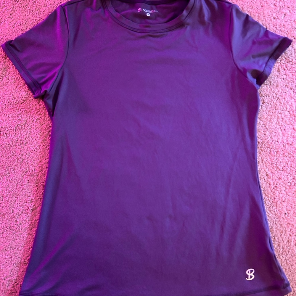 Sofibella Purple Short Sleeve Women's Tennis Tee